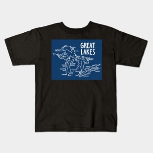 Great Lakes Map Kids T-Shirt